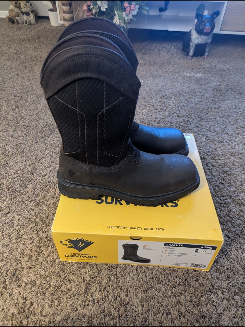 Durashield Men's Black Work Boots - Granite